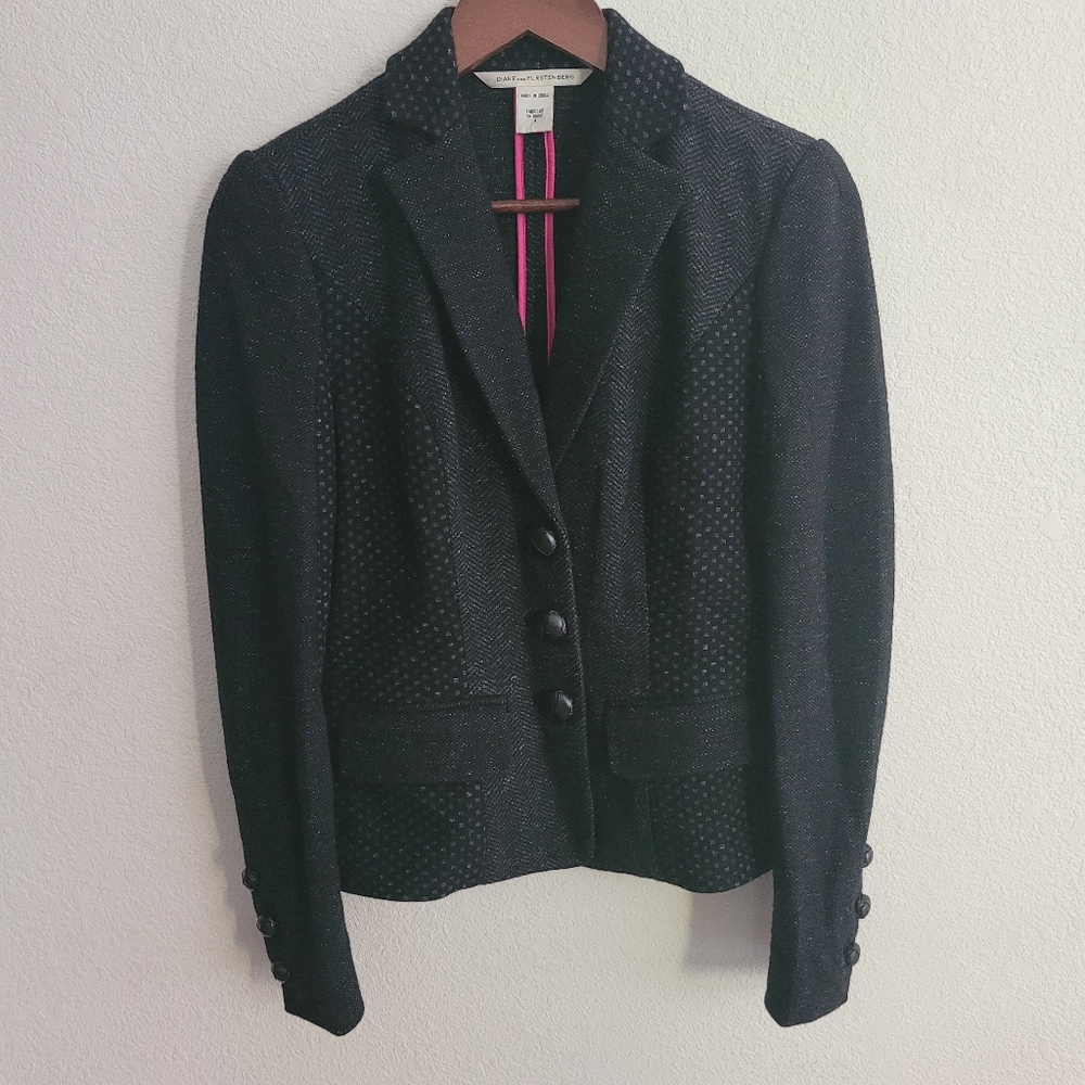 Diane Von Furstenberg Cotton Wool Blazer Jacket 4